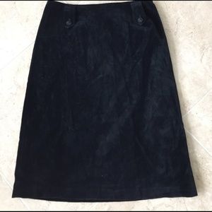 Vintage Style Black Velvet A-line Knee Skirt